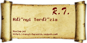 Rényi Terézia névjegykártya